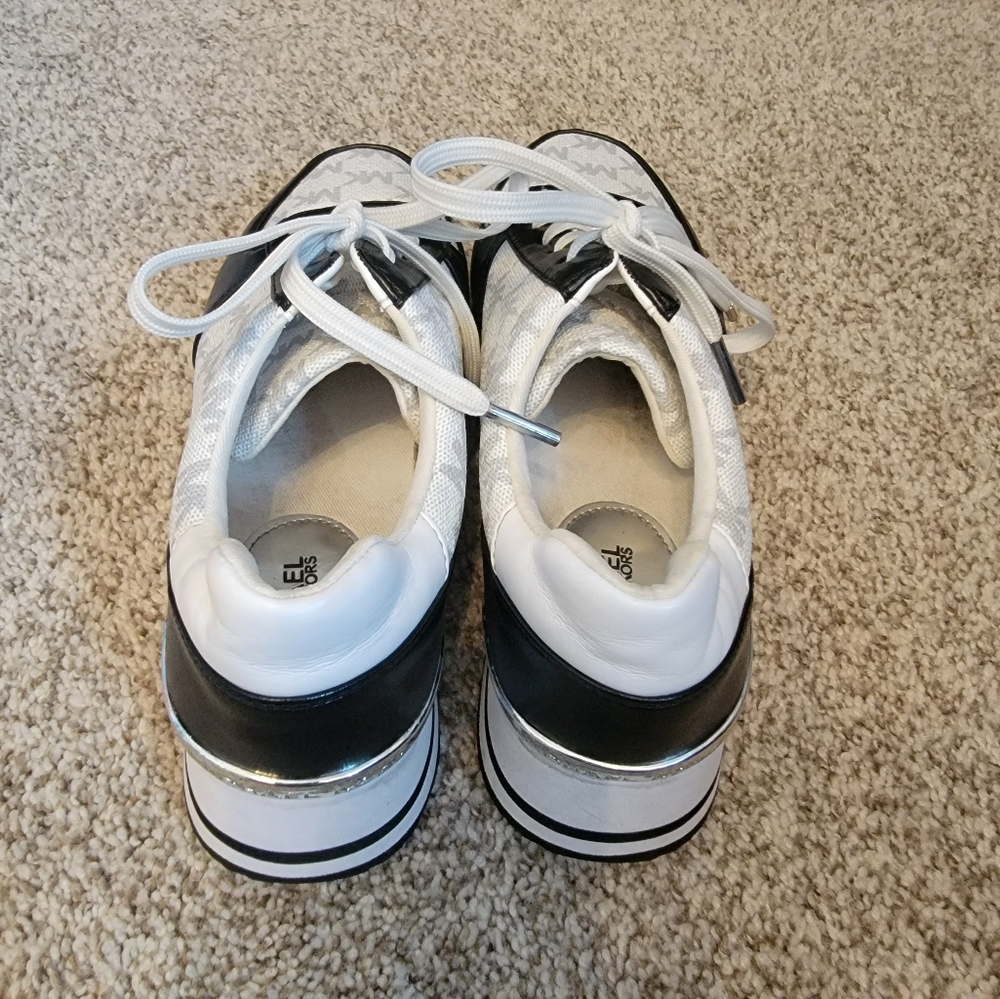 Black and White Monique Michael Kors Platform Sneakers - Picture 5 of 11